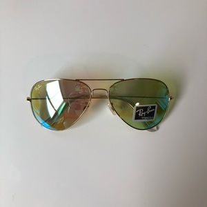 Ray-Ban Aviator Green/Blue Flash Sunglasses